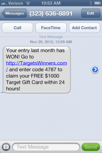 text message scam